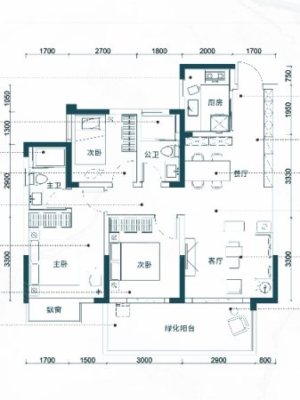 中海哈罗学府3室2厅2卫96.82㎡南北80万