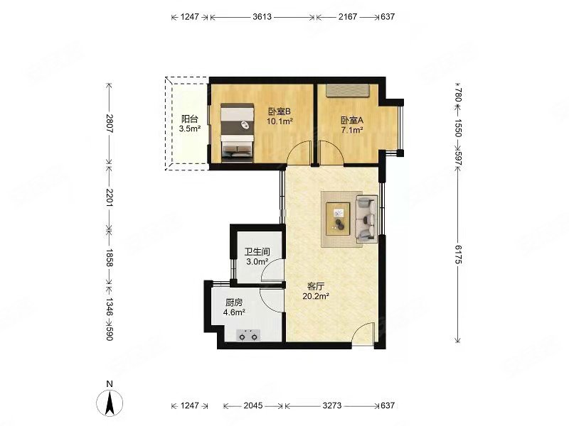 金碧花园三期 2 房  65 方 繁华地段 环境优美 近地铁