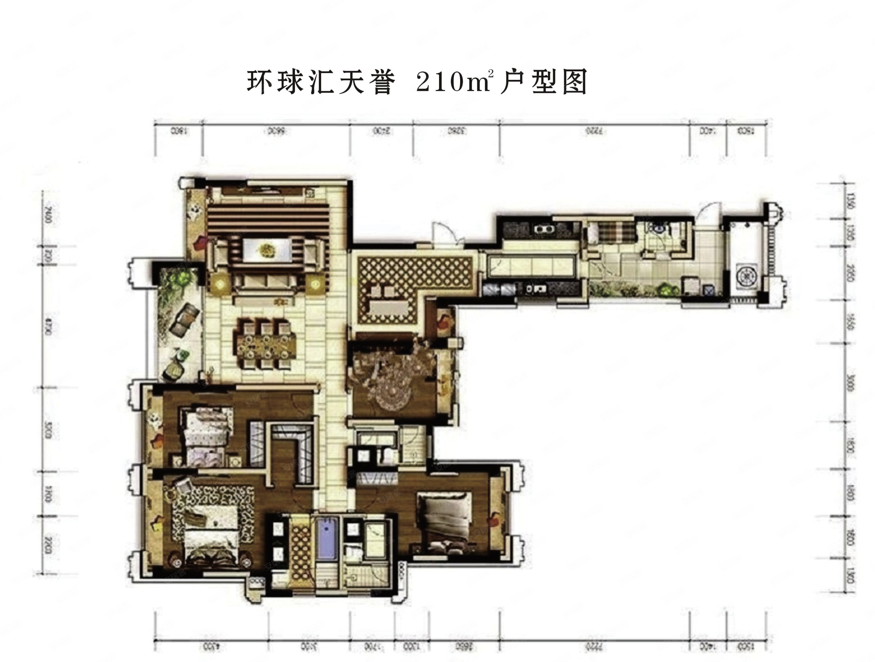 户型 位置安静,天誉二手房,1030万,4室2厅,3卫,210平米-成都安居客
