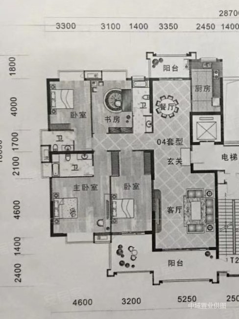 御景城二期4室2厅3卫228㎡南北208万