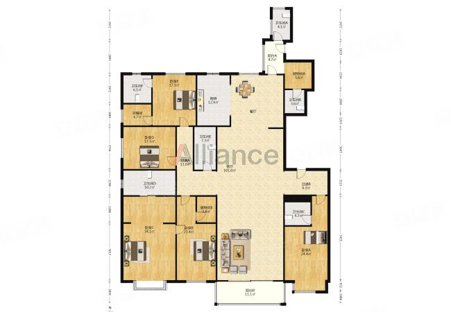 栢悦公馆,大平层,5室,高楼层景观视野