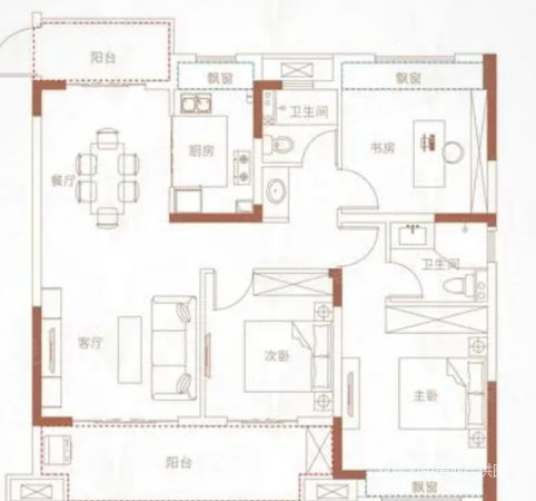 城中路小区3室2厅1卫109㎡南北23.8万