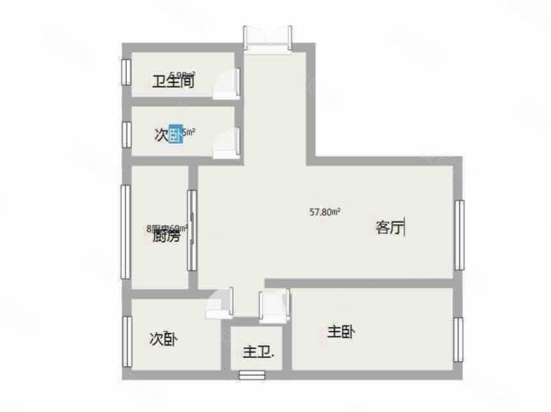 紫峰大厦3室2厅2卫135.83㎡南北115万