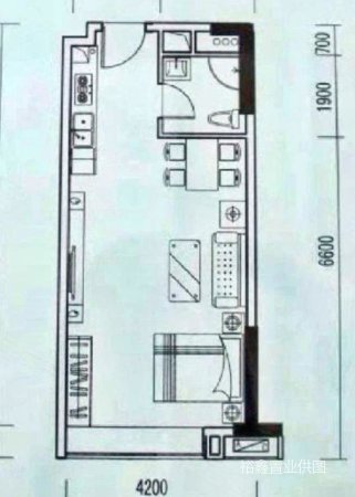 天骄时代1室1厅1卫40㎡南57万