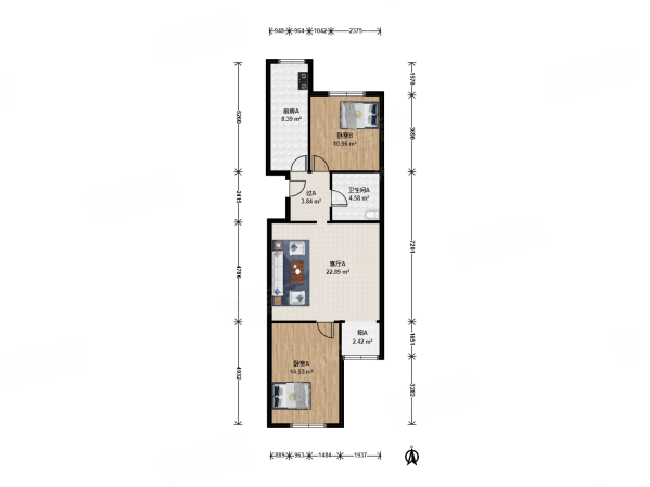 建西苑北里2室1厅1卫91.77㎡南北580万