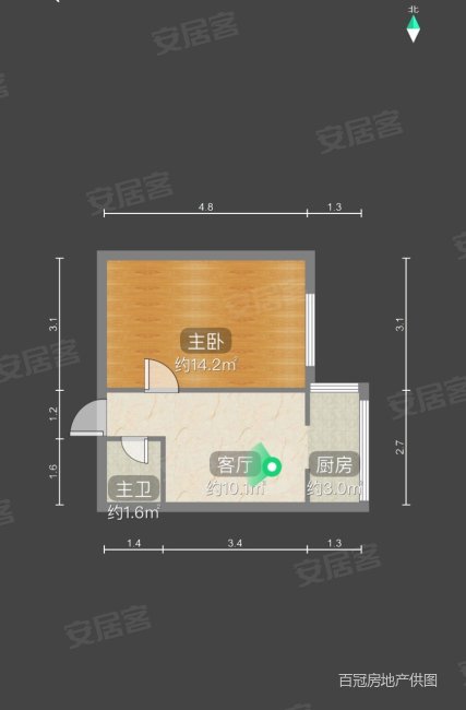 花园里(滨海)1室1厅1卫36.07㎡东49万