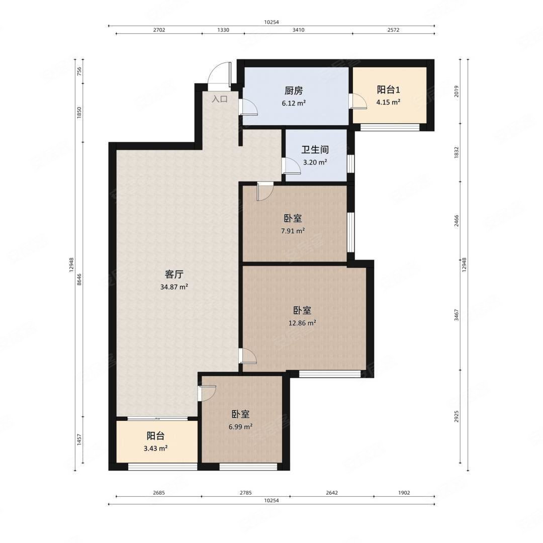 三环内精装小三房,拎包入住,看房方便,利海绿洲花园(东区)二手房,65万