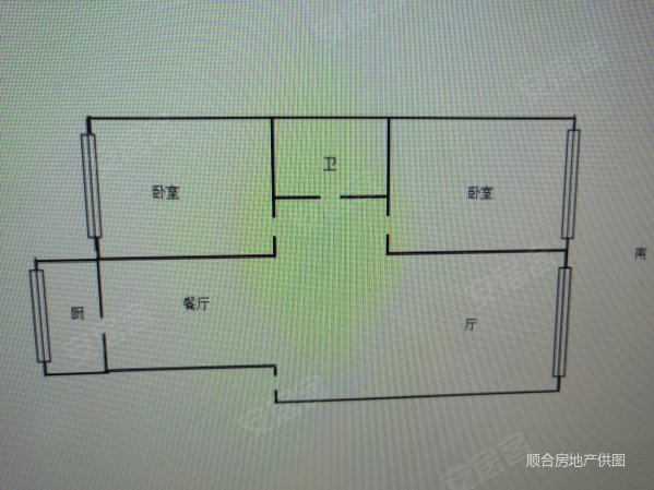 北山家园2室2厅1卫88.46㎡南北34.5万