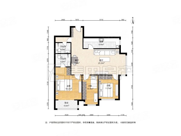 幸福家园三期3室2厅2卫134.99㎡东南1580万