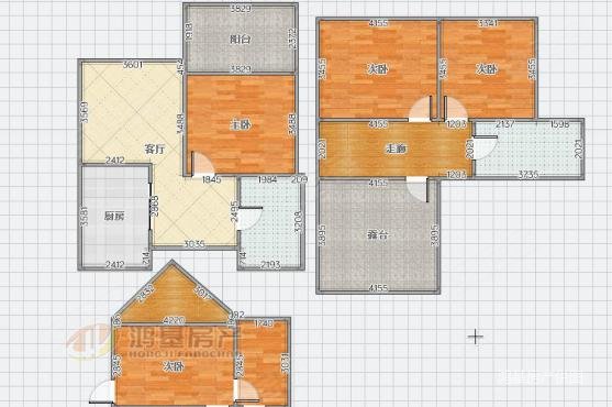 绿都丹石街区3室2厅2卫129.1㎡南北85万