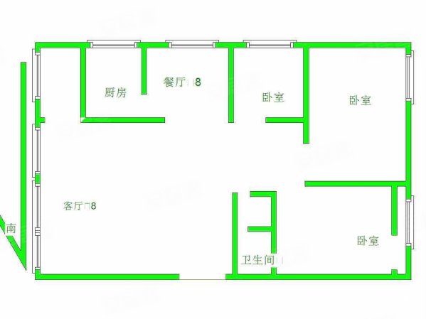 民政小区3室2厅2卫133.82㎡南北50万