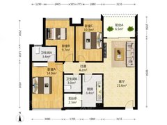 大亚湾大亚湾中心区阳基春风里 3室2厅2卫出租房源真实图片