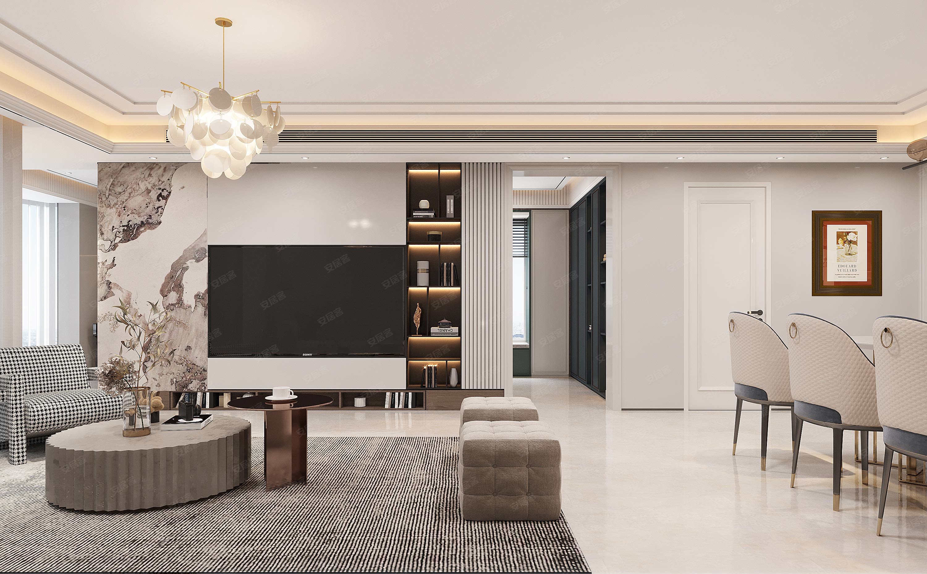 黄埔雅苑-160平米-意式轻奢风格-安居客装修案例