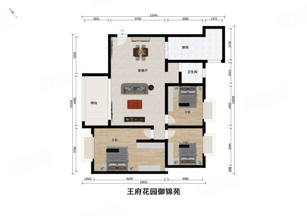 东升地铁口200米精装套三带衣帽间