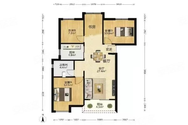 中海滨湖公馆 3室2厅1卫