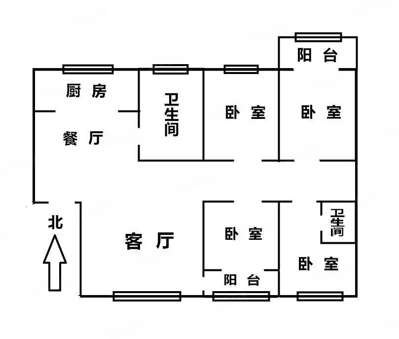 绿茵河畔4室2厅2卫166㎡南北80万