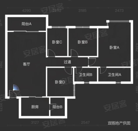 祈福都会4室2厅2卫136.06㎡东北136万