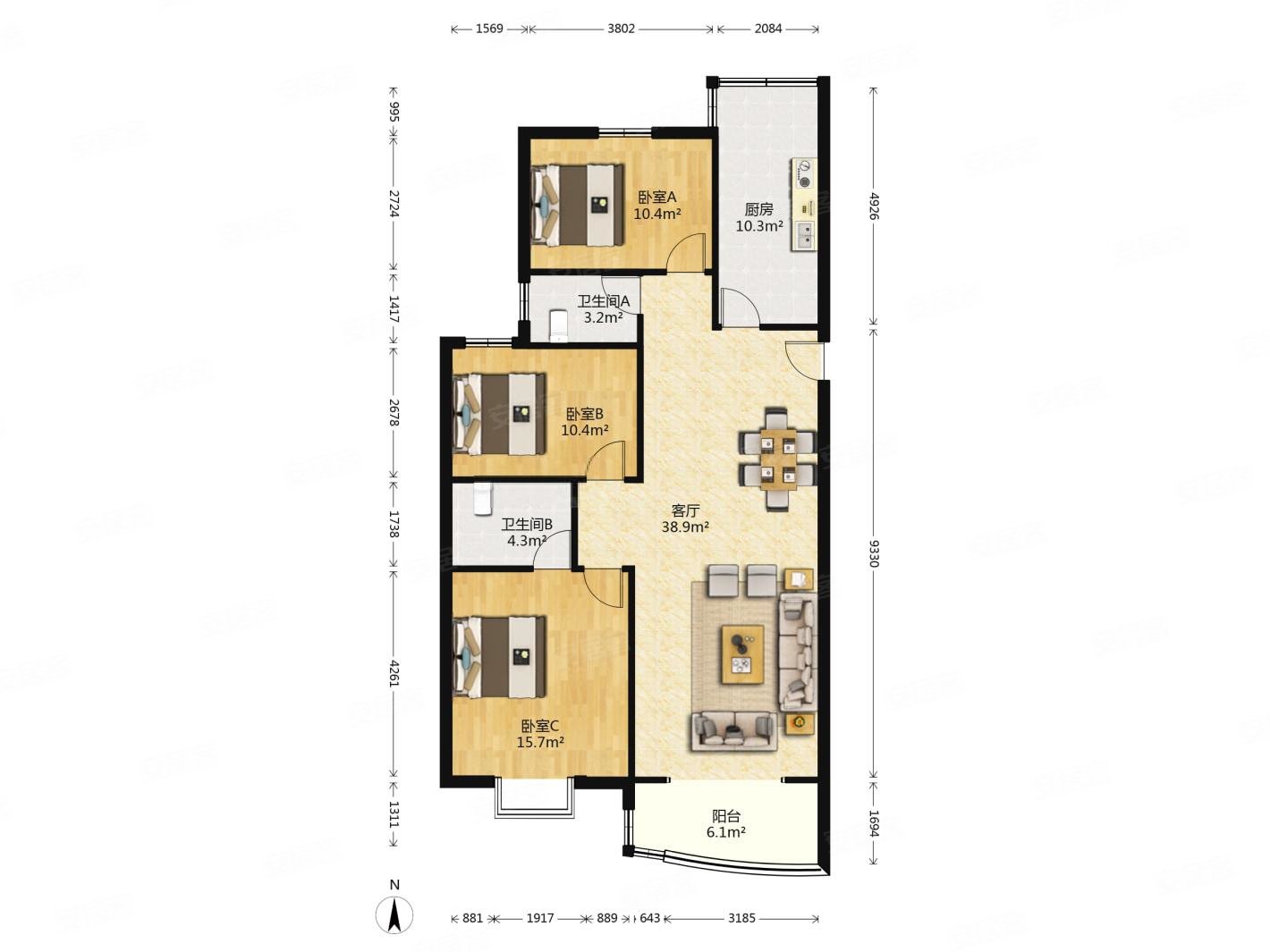 芳凤29 大三房非顶楼 有电梯 诚心出售,汉中翠庭二手房,750万,3室1厅