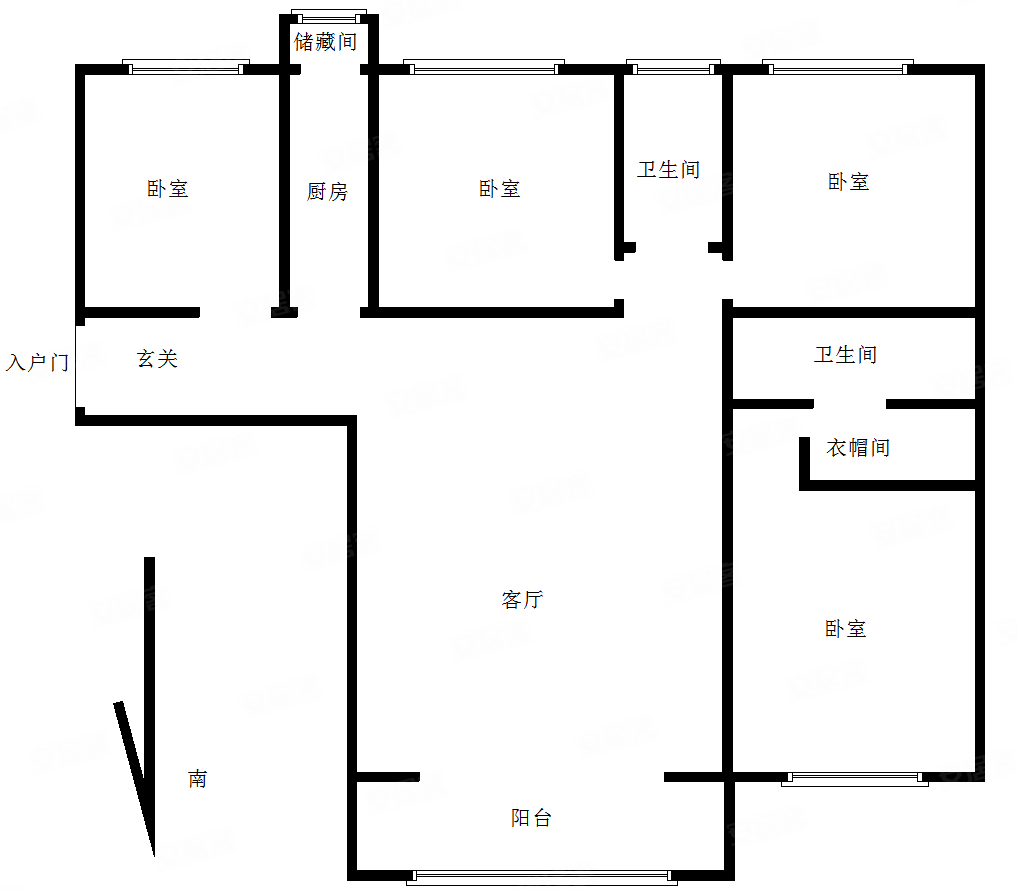 万达广场通透四居室可改三居130平140万税少20层采光好