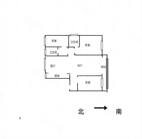 滨江壹号(袁州区)3室2厅2卫113㎡南北89万