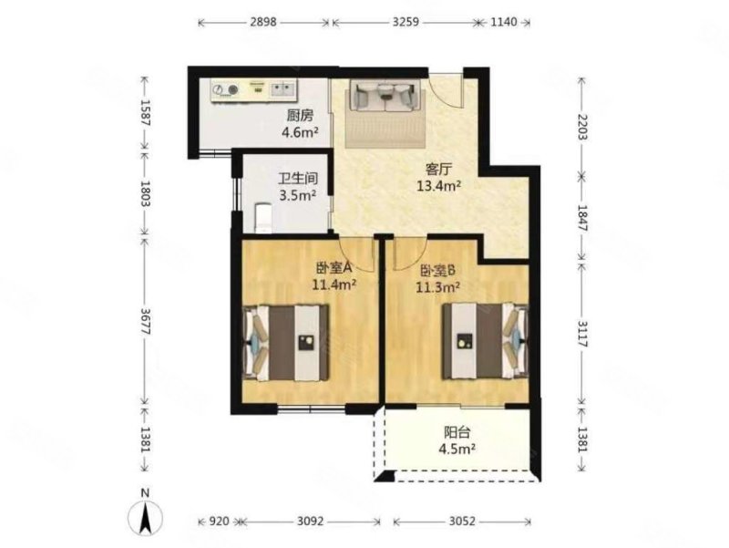 银龙鑫苑南苑 电梯房 临地铁 南向采光好 满二月牙湖