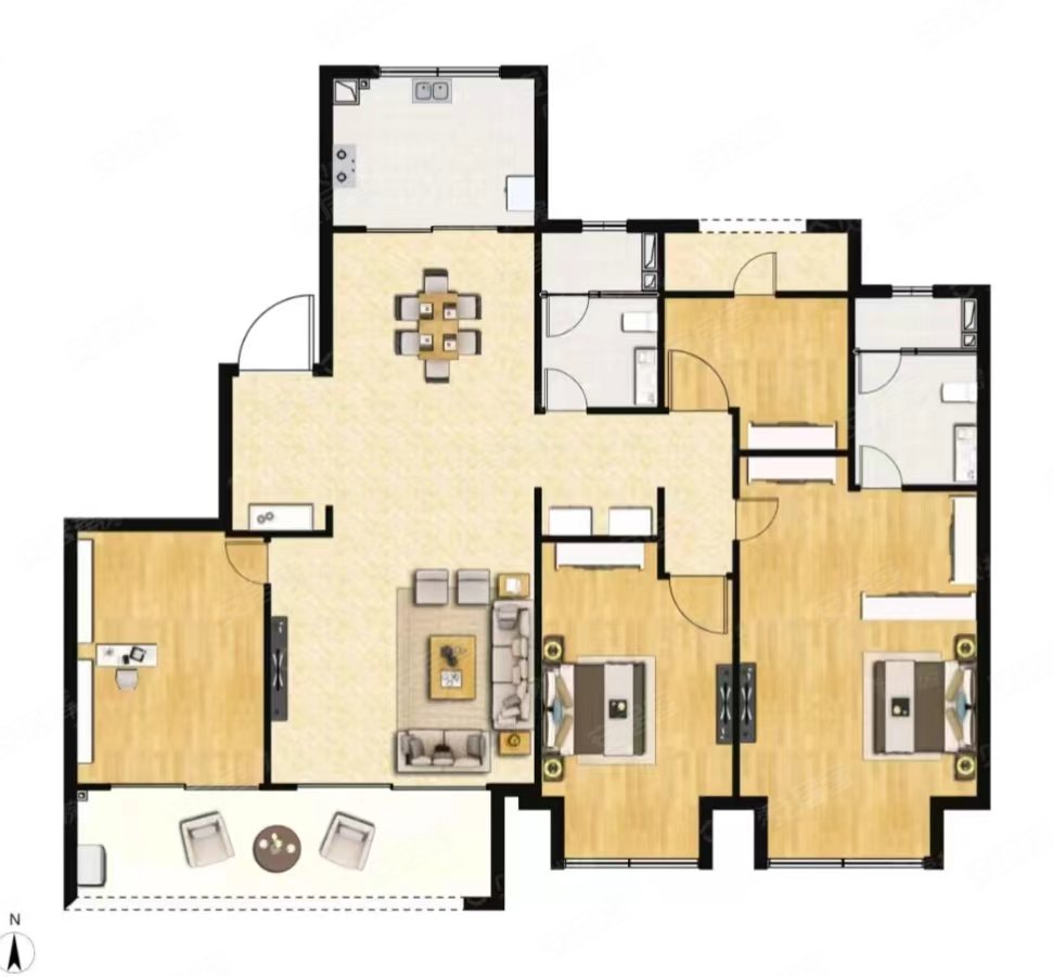 临地铁 精装好房,荣安文澜望庄二手房,750万,4室2厅,2卫,150平米-宁波