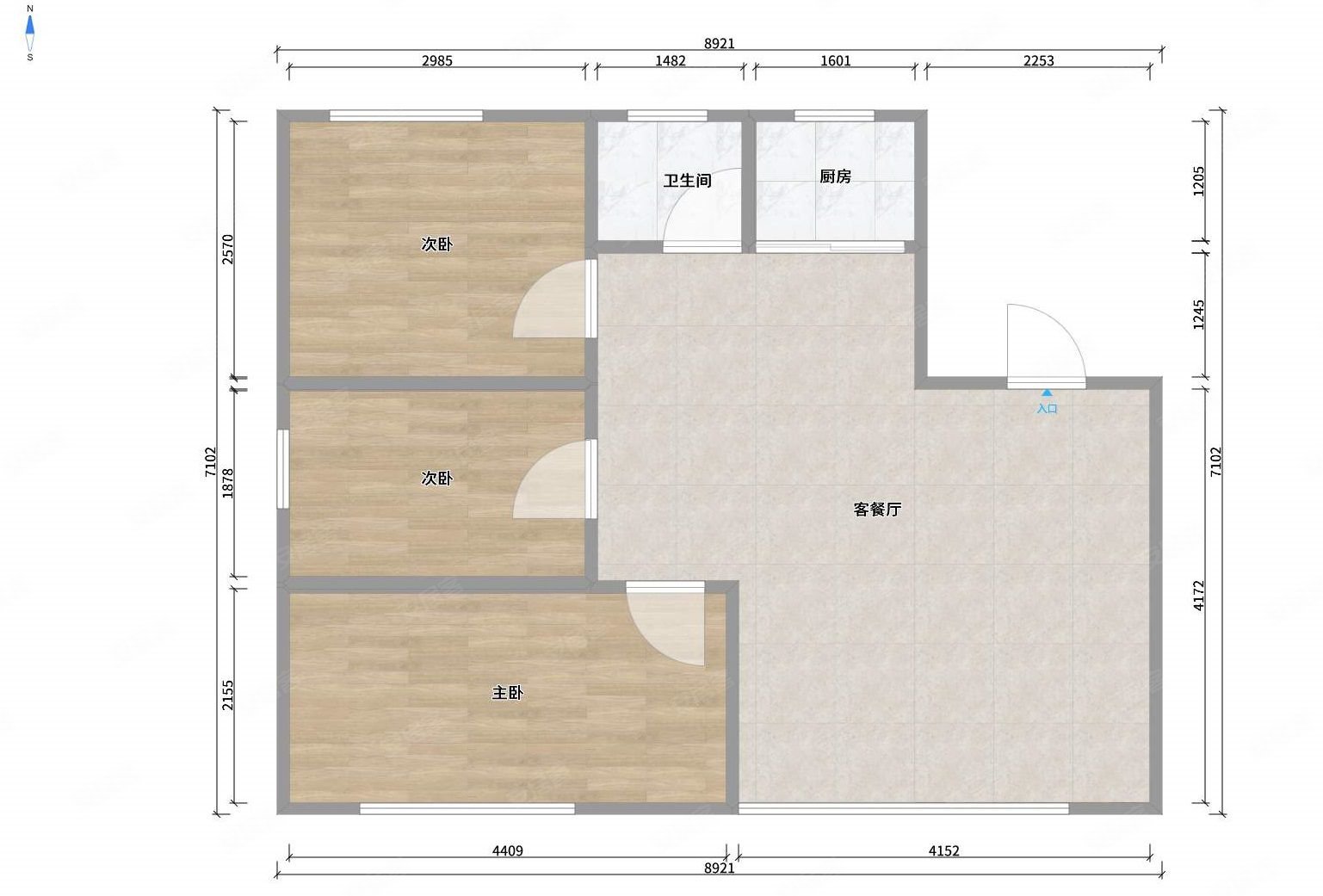 兰炼二小正规三室无公摊采光超好空戸能按揭