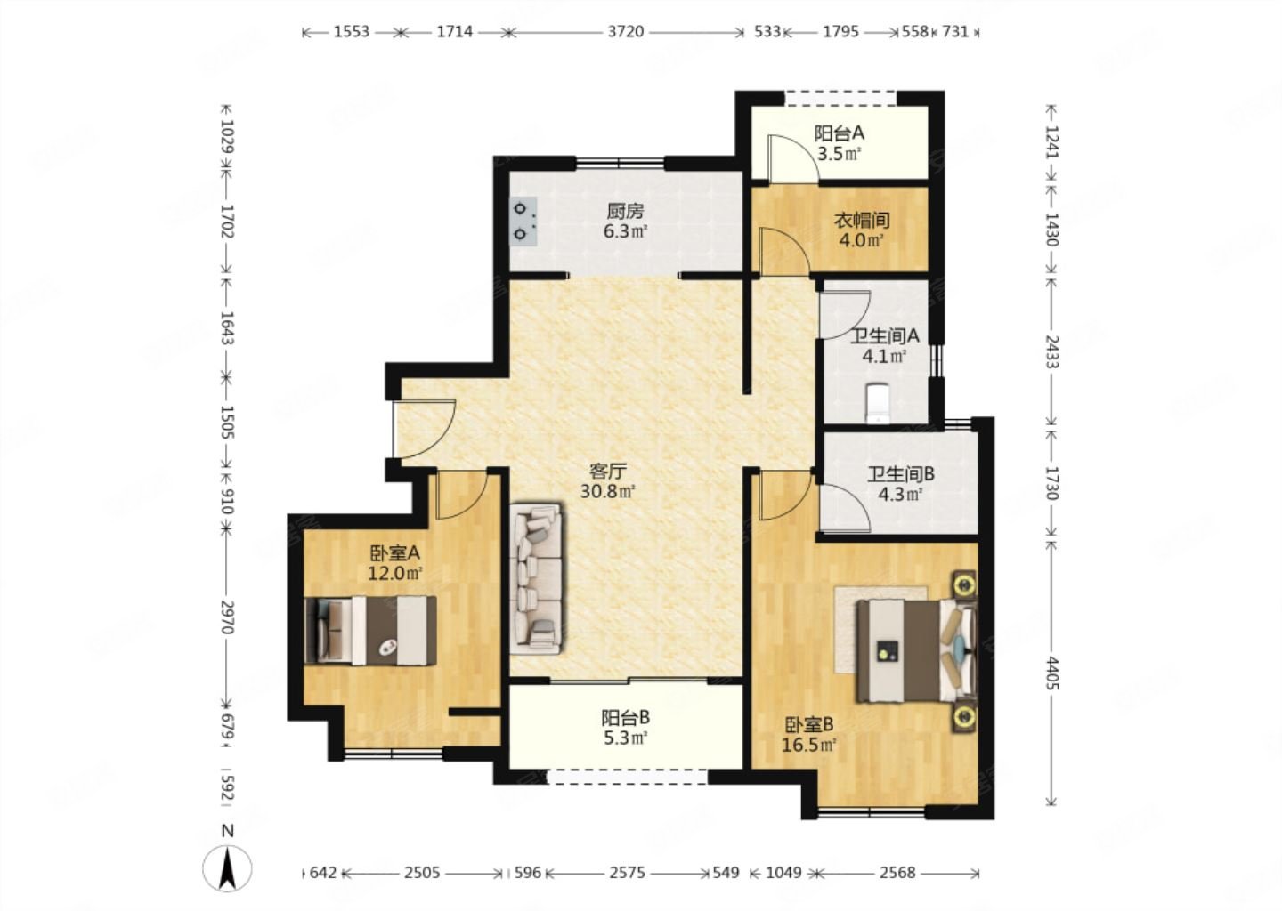地铁口三室两卫小高层毛坯