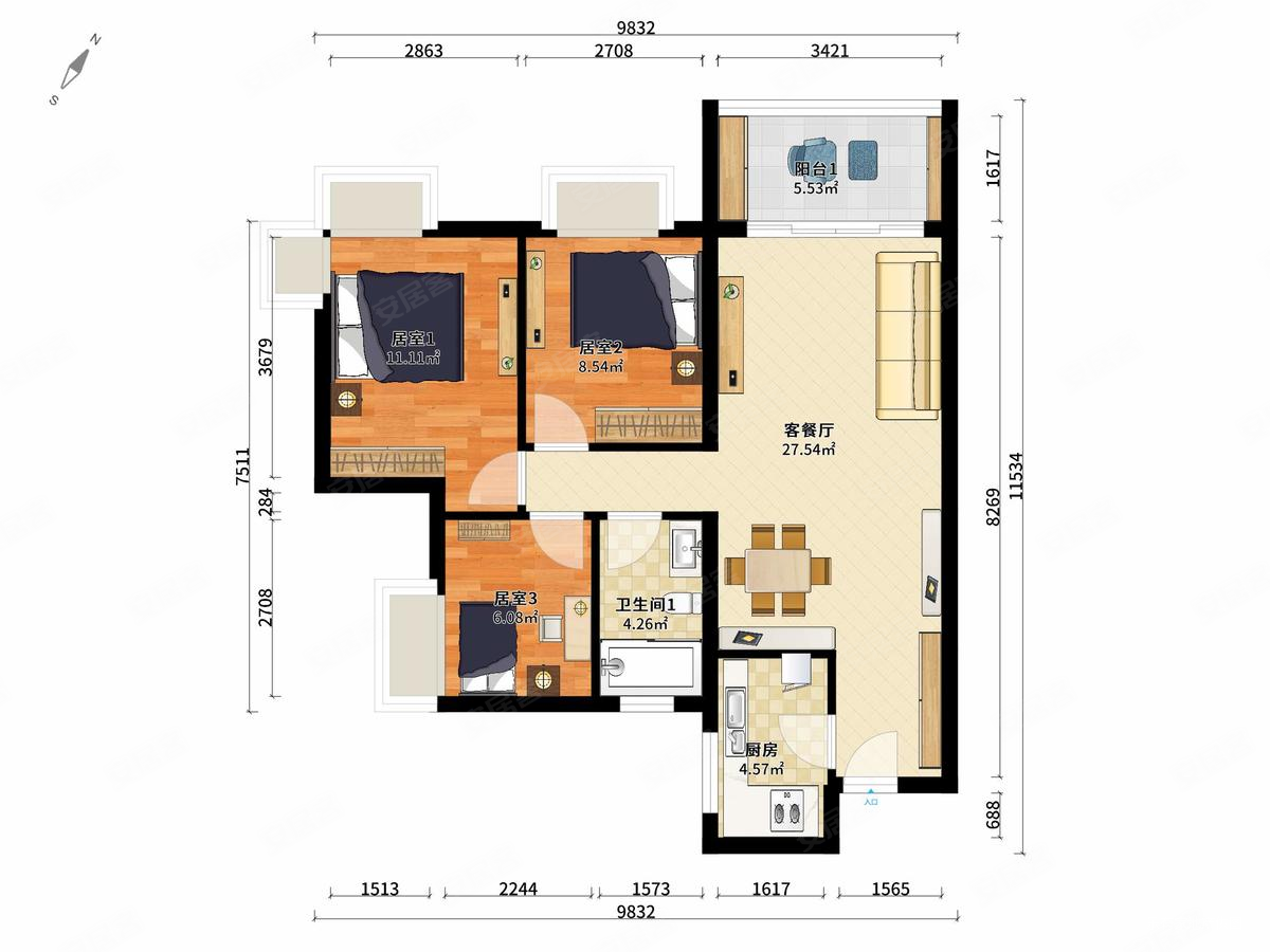 装修好中间好楼层刚需小三居房龄新停车方便交通便捷
