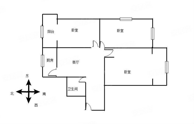 东华小区东华里3室2厅1卫85㎡南北85万