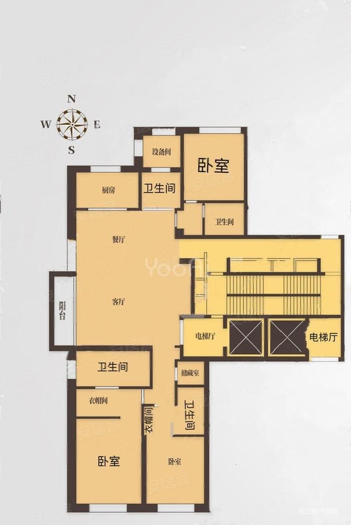 古北壹号(公寓住宅)3室2厅4卫244.1㎡南北6666万