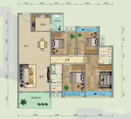 谦和城市广场4室2厅2卫132.21㎡南北78.8万