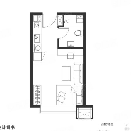 岩峰欢乐颂2室1厅1卫58㎡南北52万