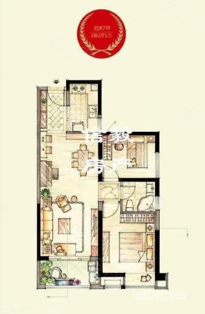 首开领翔上郡(公寓住宅)2室2厅1卫87㎡南127万