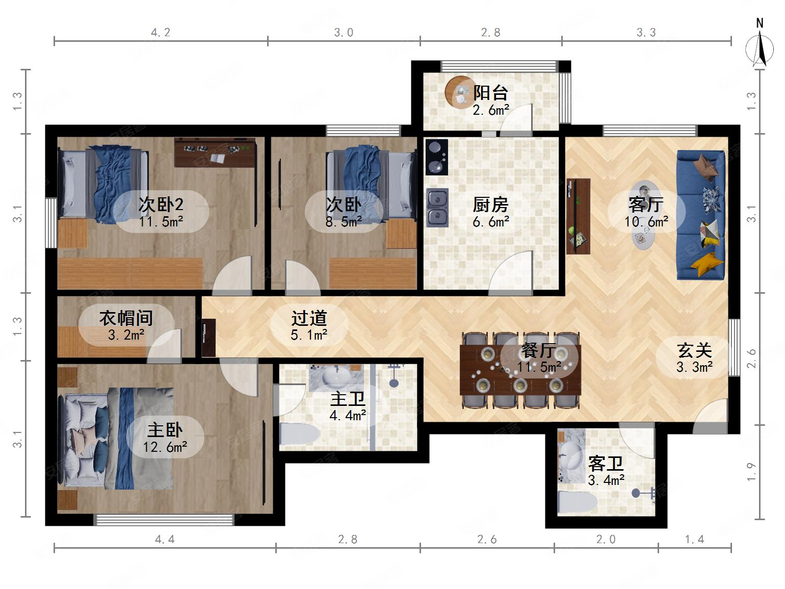 金谷园三室两卫南翠屏对面诚心出售