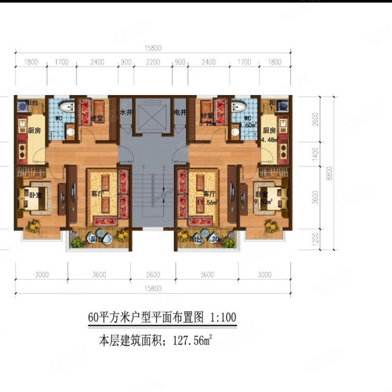 碧桂园云玺3室2厅2卫128㎡南北195万