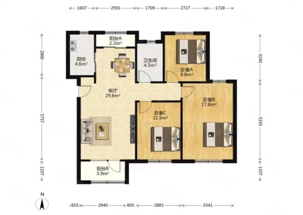 中海珑玺~电梯房~拎包入住~前后无遮挡~高端小区