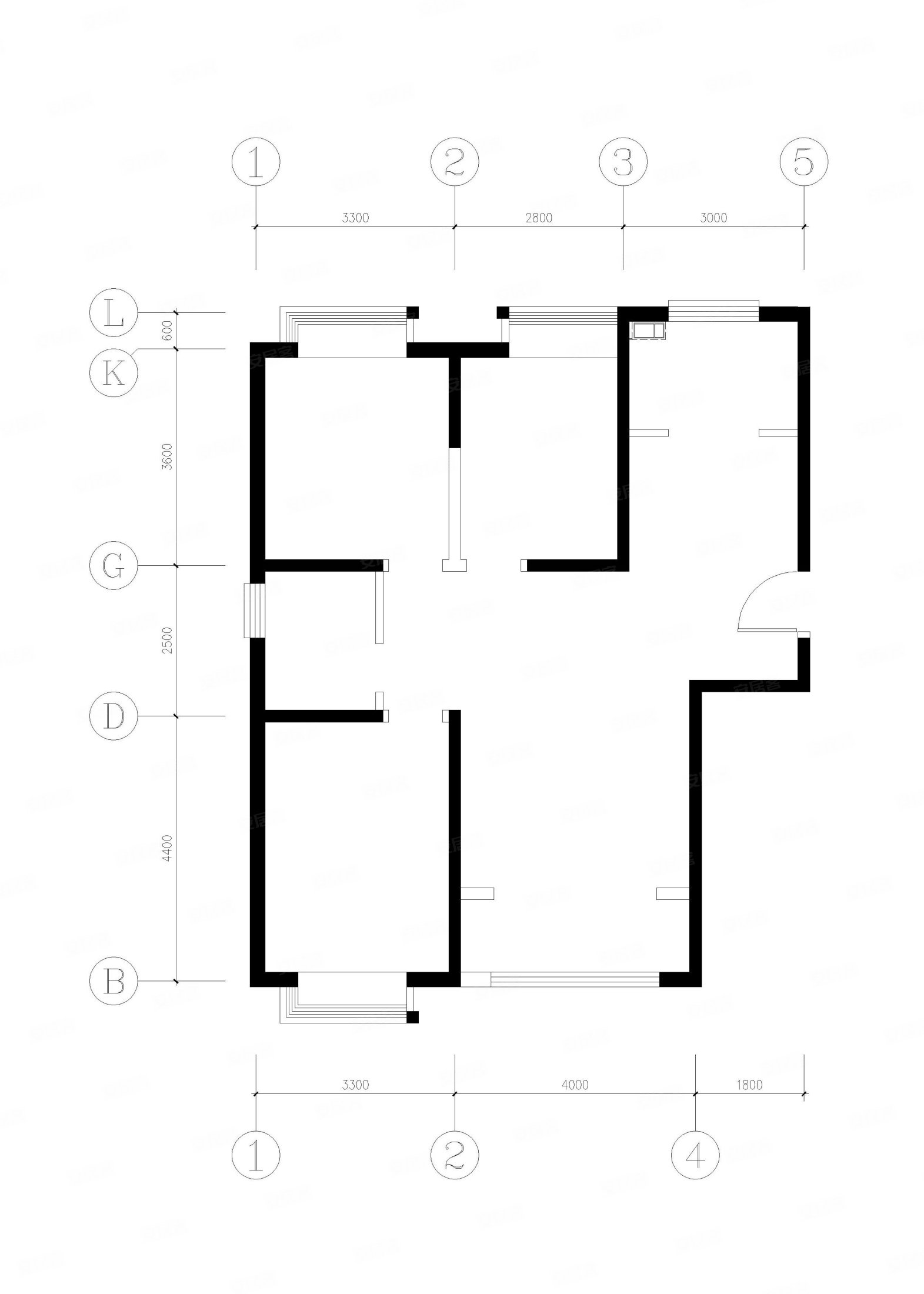 天下荣郡109平全明户型南北通透带飘窗带阳台采光