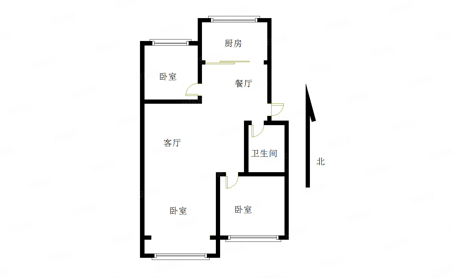 清河园小区3室2厅1卫97.29㎡南北62万