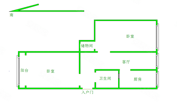 迎宾中路小区2室1厅1卫59.11㎡南北145万