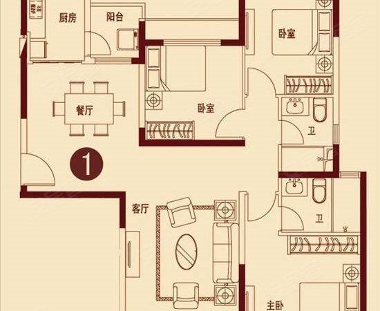 济南历城王舍人恒大城(二期8-10,13-15,18-22,29号楼)恒大城 大三室