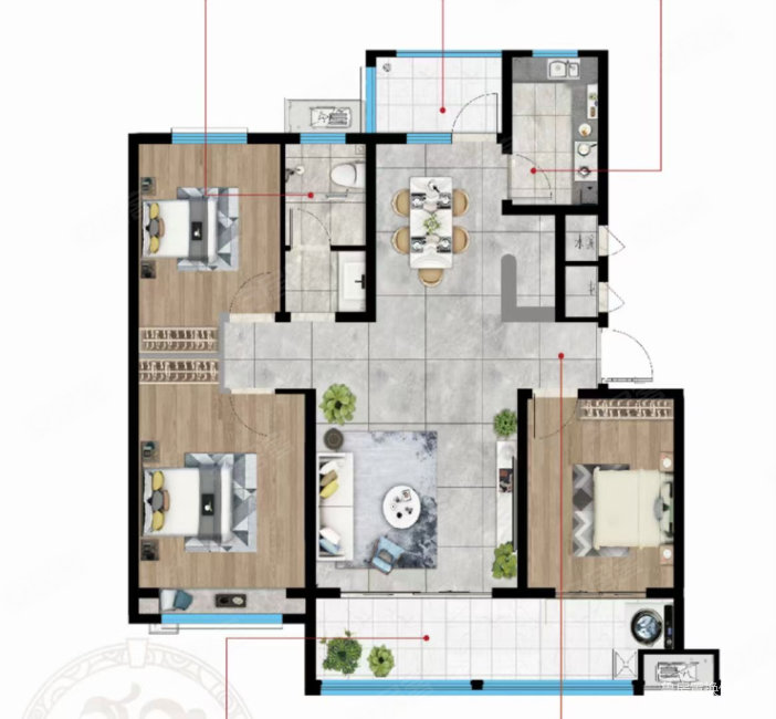 师郯壹号院3室2厅2卫137㎡南北128万