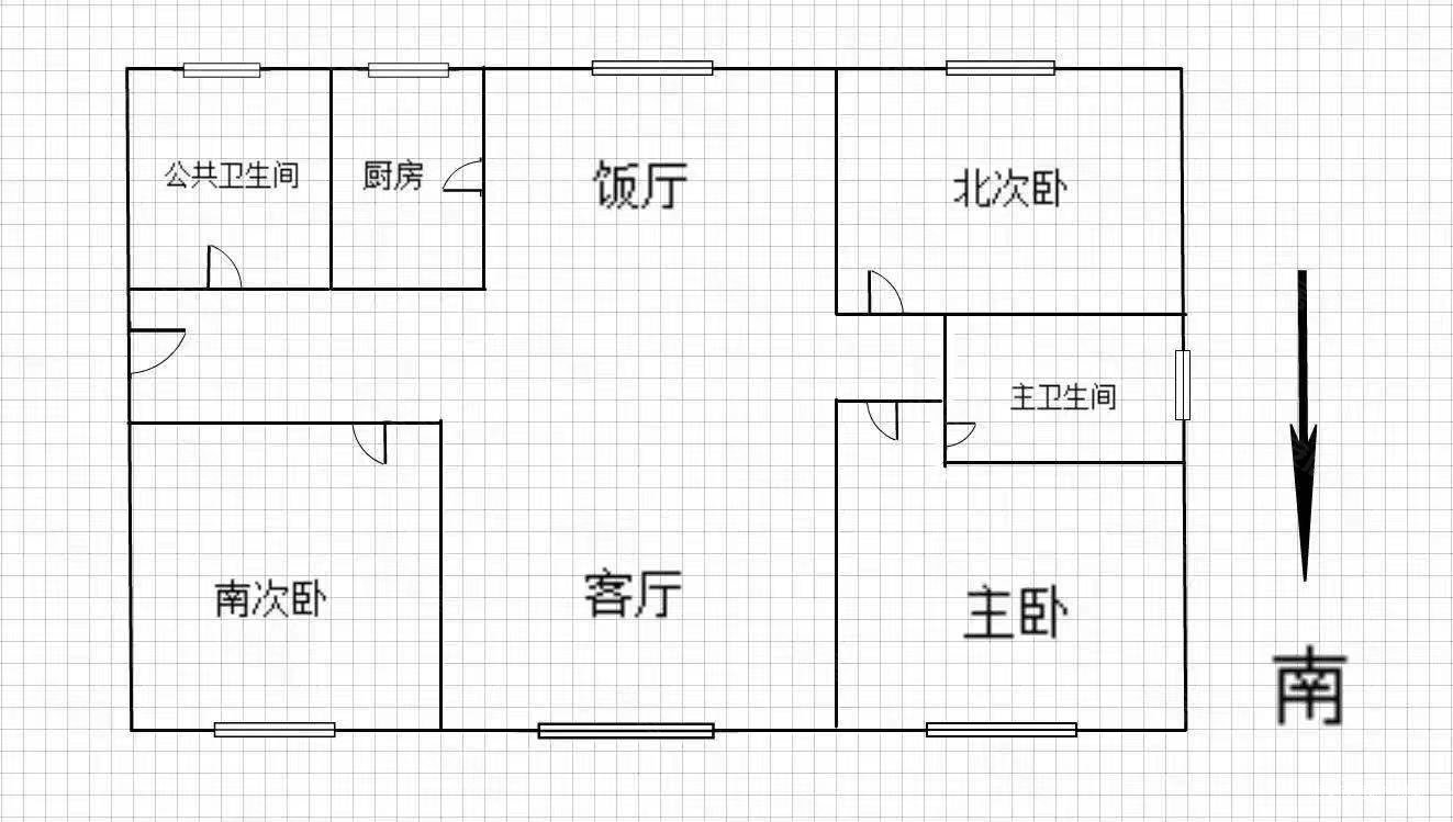 宝瑞轩3室2厅2卫137㎡南北68万