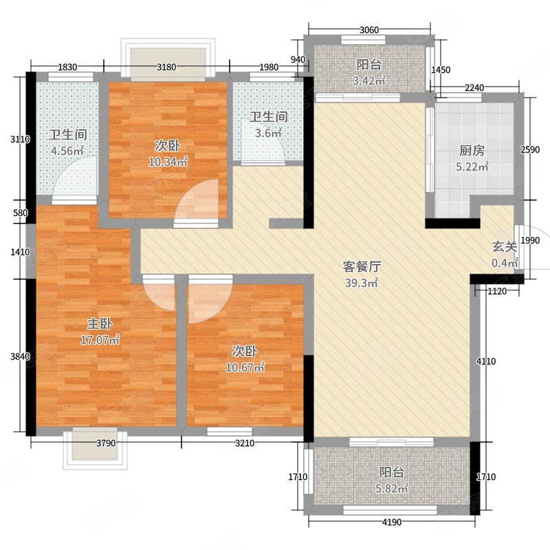 水晶城 高楼层视野无遮挡 人人乐旁  精装可拎包入住