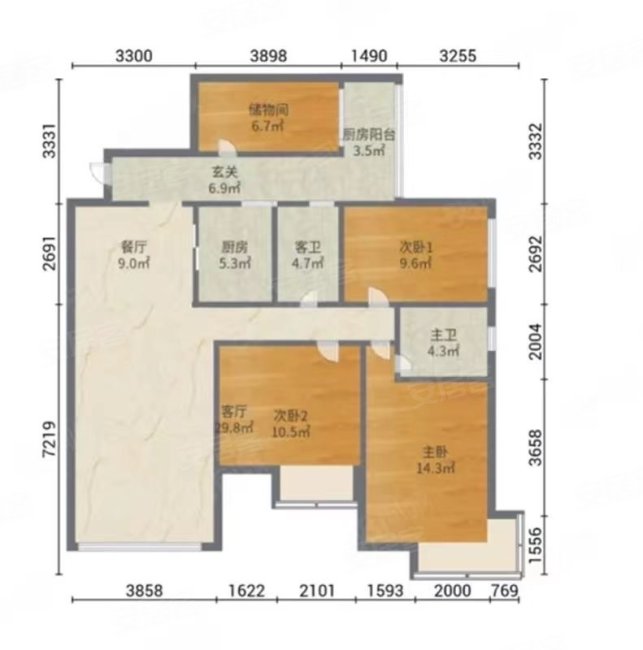 (真实保证)瀚城国际3室