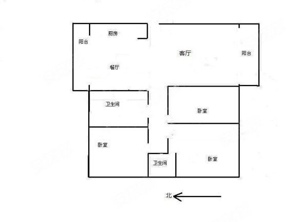 时代风华(2期)3室2厅2卫125.35㎡南北150万