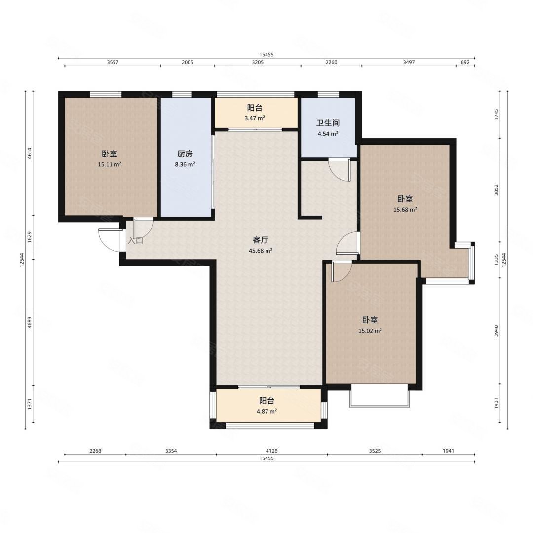 下楼地铁口)大三房 )均价8500 随时看房,金源城上城二手房,109万,3室2