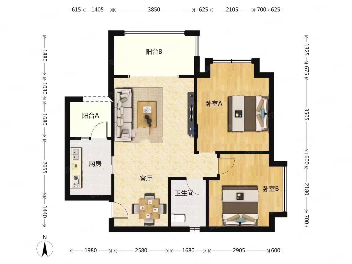 德源夜市套二诚心出售带阳台花园看房方便