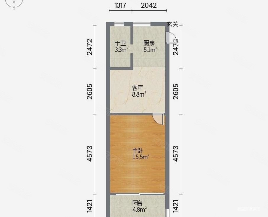 龙山新村1室1厅1卫37.39㎡南290万