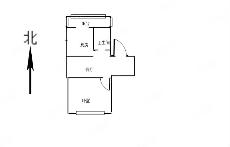 启明新村1室1厅1卫62.55㎡南北46万